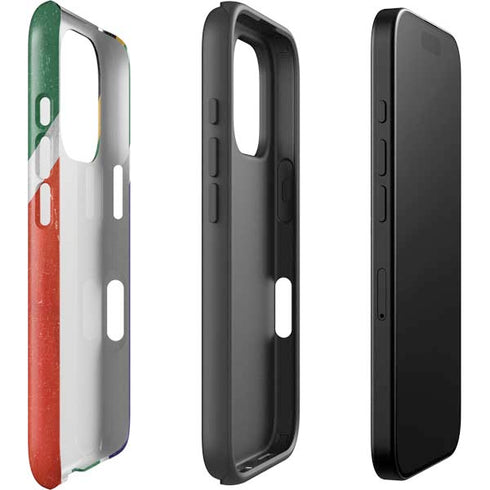 South Africa Flag Distressed iPhone 16 Pro Impact Case